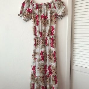 New floral puff sleeve midi dress xs-medium